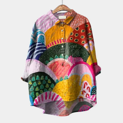 FRANCESCA | Oversized Floral Blouse in Bright Colors