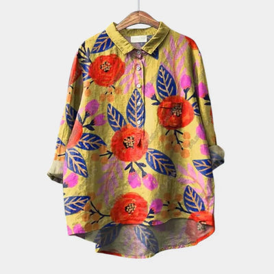FRANCESCA | Oversized Floral Blouse in Bright Colors