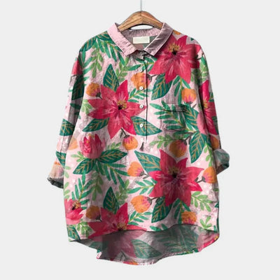 FRANCESCA | Oversized Floral Blouse in Bright Colors