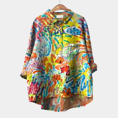 FRANCESCA | Oversized Floral Blouse in Bright Colors