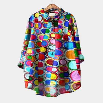 FRANCESCA | Oversized Floral Blouse in Bright Colors