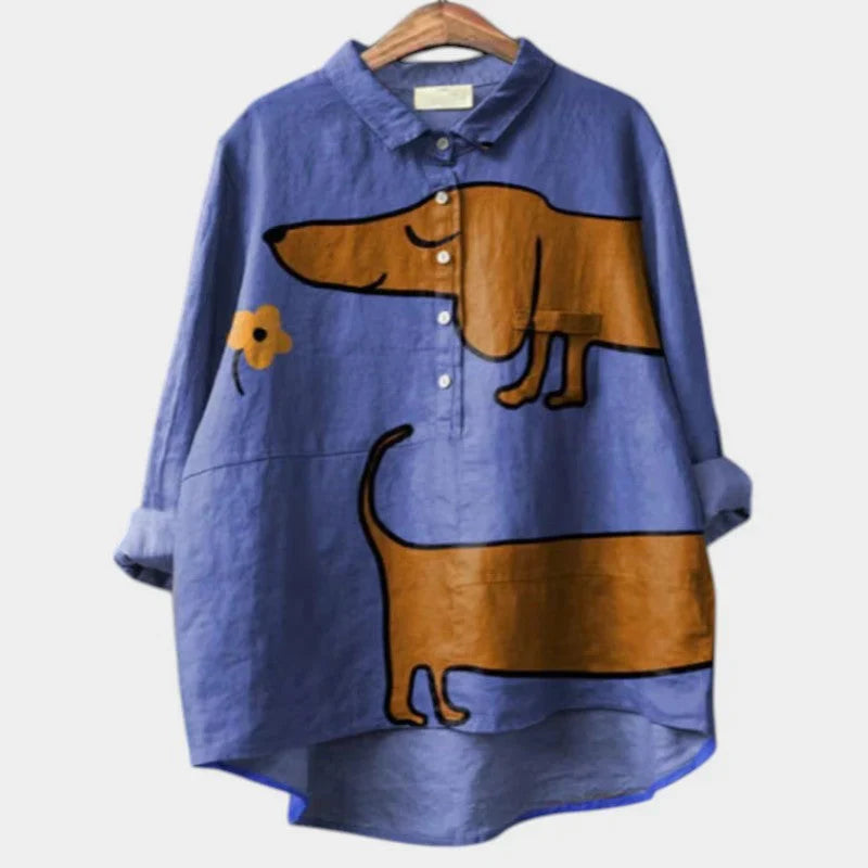 PALMIRA | Oversized Shirt with Dog Print Design